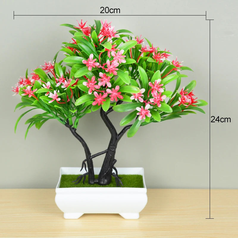 plantes artificielles vertes moderne pot blanc feuilles fines décoration intérieure extérieure ornement faux buisson