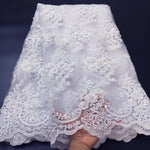 tissu dentelle polyester blanc noir floral translucide élégant mariage robes