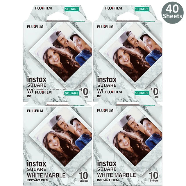 film instantané fujifilm square marbre blanc 10 feuilles compatible sq6 sq10 sp3