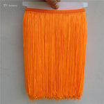 franges polyester orange rayées 30cm long 5mètres rideau décoration vêtement textile moderne