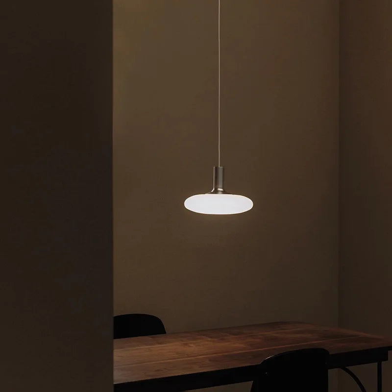 suspension lumineuse moderne blanc pendentif verre opaque câble électrique interrupteur universel chambre salon