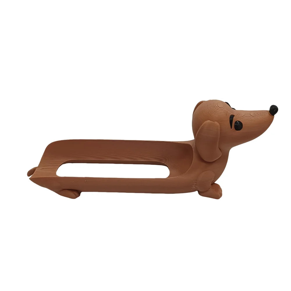 support hot dog chien marron beige noir imprimé créatif fun ketchup mayonnaise