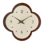 horloge murale moderne motif feuilles vert clair bois bambou salon étude quartz aiguille