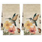 torchons cuisine imprimés marguerites hello sunshine serviettes polyestère blanc vert décoration champêtre 60x40cm