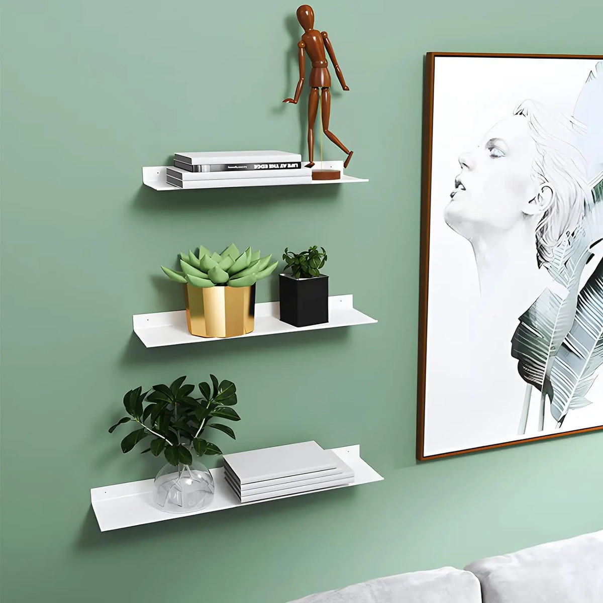étagères murales modernes noires alliage aluminium cinq niveaux salle bain rangement blanc