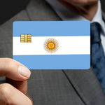 autocollants adhésifs drapeau argentin soleil doré carte crédit bleu blanc anti rayures pièces opaques