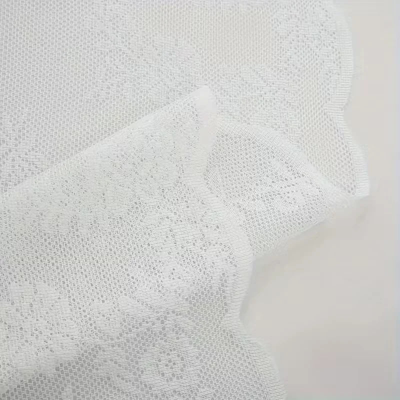 rideau blanc broderie florale transparent classique polyester machine laver 140x100cm