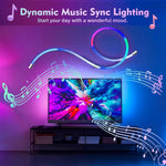 ruban led flexible multicolore tissé adhésif contrôleur usb moderne lumineux synchronisation musique