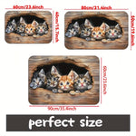 tapis moderne chatons trou bois multicolore antidérapant intérieur salon chambre