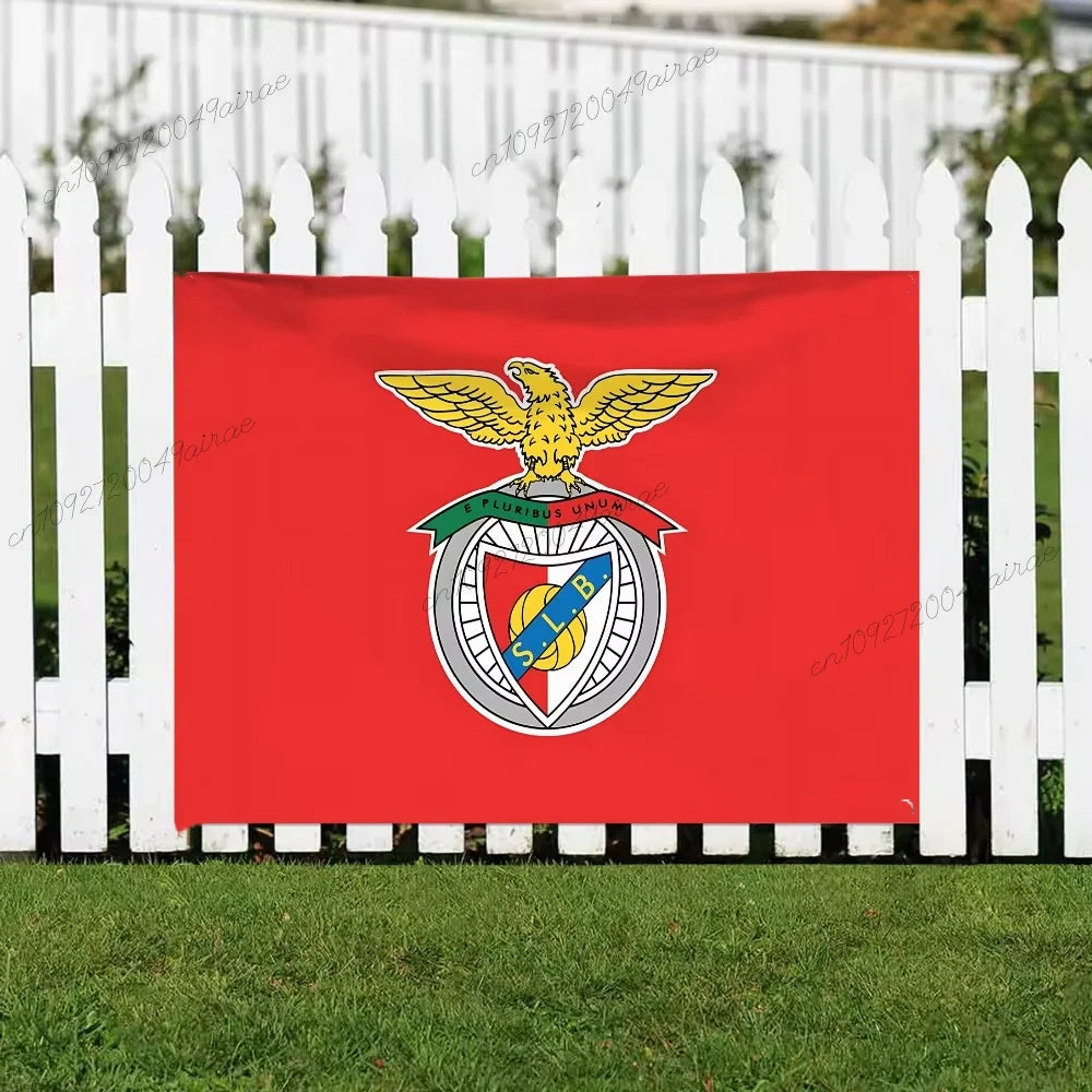 drapeau sport lisboa benfica rouge aigle doré classique intérieur décoration chambre polyester tissage rectangle