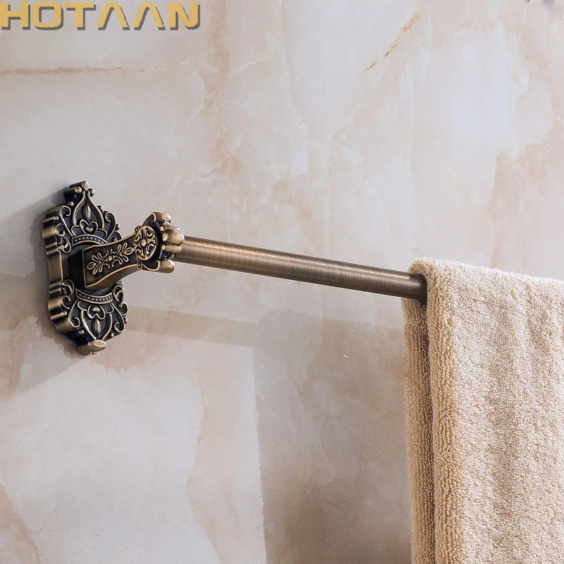 porte serviettes mural bronze ornements floraux vis fixations classique aluminium servant domestique