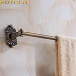 porte serviettes mural bronze ornements floraux vis fixations classique aluminium servant domestique