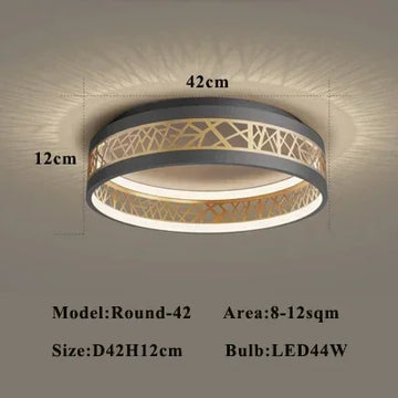 plafonnier led moderne noir doré motif géométrique circulaire réglable salon chambre salon intérieur