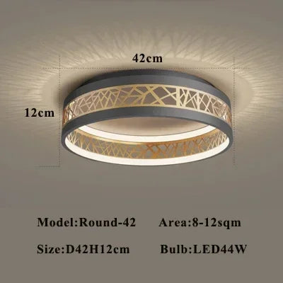 plafonnier led moderne noir doré motif géométrique circulaire réglable salon chambre salon intérieur