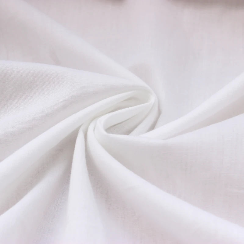 tissu coton blanc noir 150x50cm respirant biodegradable bricolage simple plain