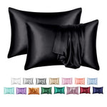 protège oreiller moderne soie brillante housse protection lit élégante couleur unie