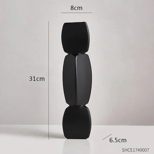 vases decoratifs modernes minimalistes geometriques blanc noir sculpturauxbranches feuillageintérieur decoration