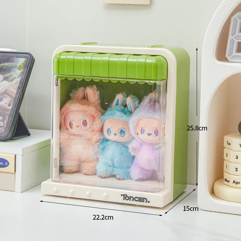 présentoir mural figurines animaux motifs colorés moderne blanc rose jaune vert suction salon chambre