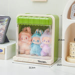 présentoir mural figurines animaux motifs colorés moderne blanc rose jaune vert suction salon chambre