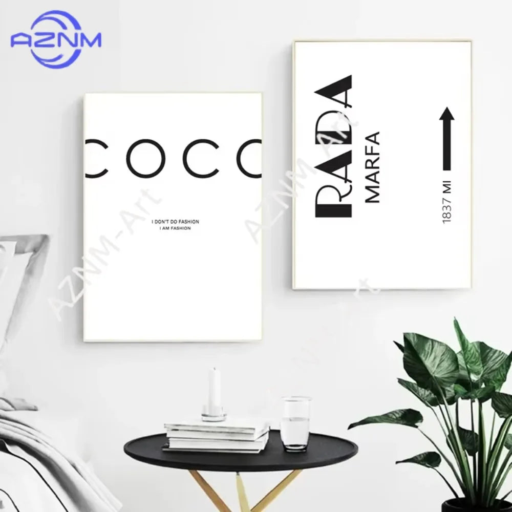 Affiches minimalistes textes toile blanc noir abstrait moderne salon tableaux muriaux