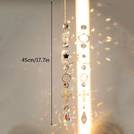 bijoux pendentifs cristal arc ciel boho chic or transparent vintage étoiles lunes motifs géométriques