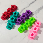 moule silicone étoile moderne vert violet rouge rose opaque gâteau
