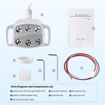 lampe led dentaire blanche moderne tringle anneau decoratif manuel utilisation six sources lumineuses led