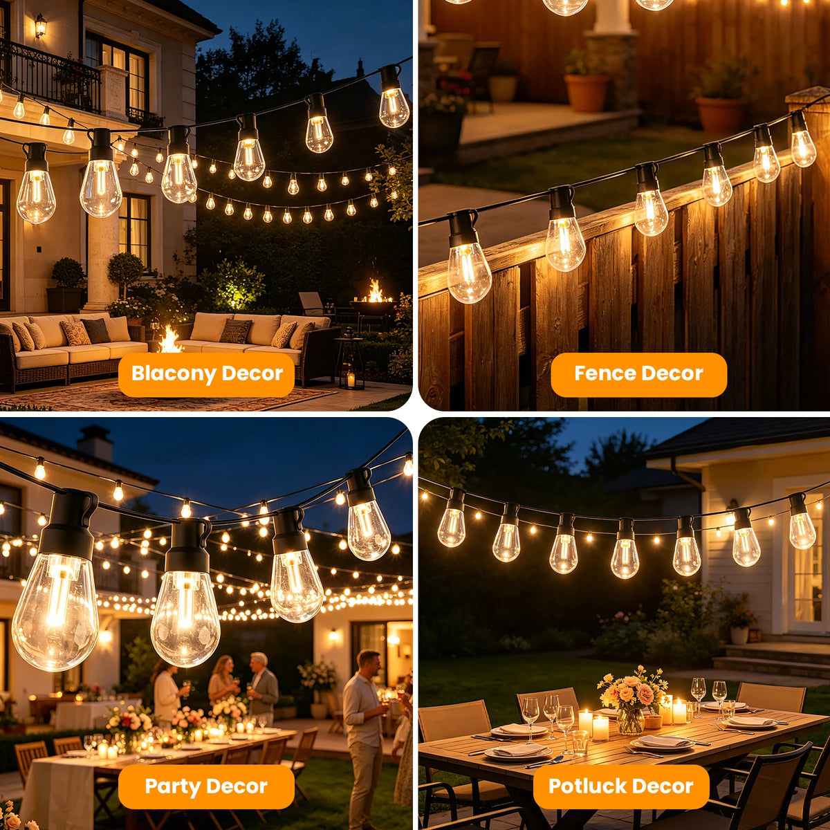 guirlande lumineuse solaire transparente moderne clips panneau solaire 9m 15m 30m 45m 60mextérieur patio
