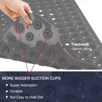 tapis bain antidérapant gris texturé drainage nuage minimaliste adhésif ventouses