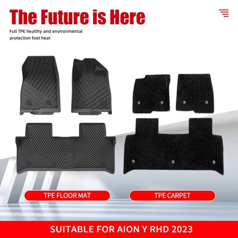 tapis sol voiture noir rayures diagonales moderne fixations facile nettoyer imperméable