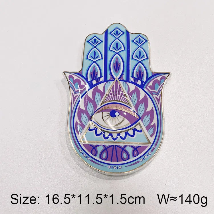 décoration murale hamsa ornements floraux multicolore plaque artisanale ethnique gothique porte bonheur