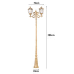 lampe rue solaire led doré noir élégante vintage ip65 durable industrielleextérieur