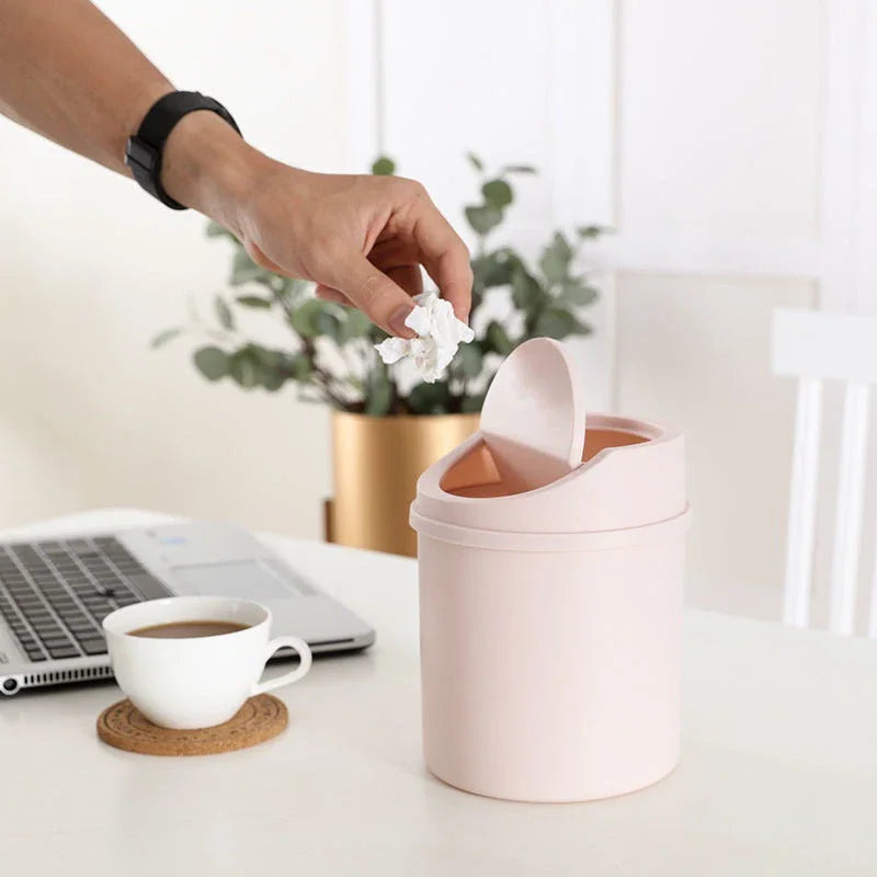 poubelle mini poubelle moderne rose gris blanc respectueux environnement rangement