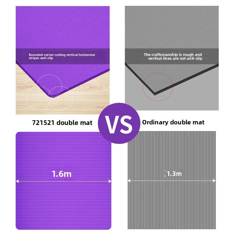 tapis yoga violet rose antidérapant alvéolaire lignes relief double épais moderne fitness enfants