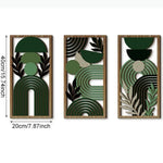 panneaux decoratifs murals modernes motifs vegetaux geometriques beige clair marron foncé vert foncé minimalistes