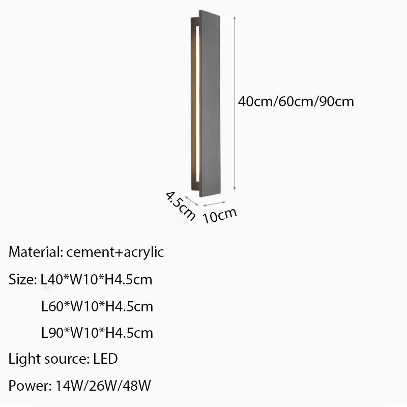 applique murale led moderne gris blanc calcaire étanche extérieure entrée jardin villa