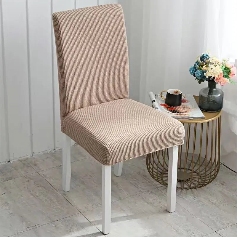 housses chaise moderne gris tissu petits points polyester coton plage fauteuil mariage banquet protection
