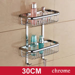 étagère salle bain double niveau or chrome moderne minimaliste clips inclusion vis écrous