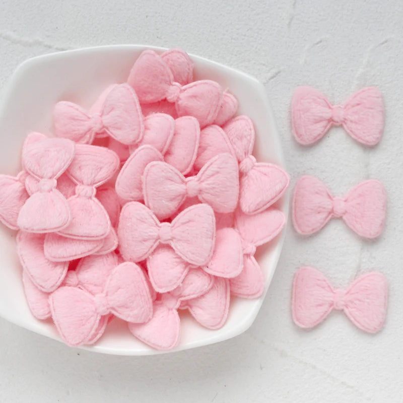 lot 50 nœuds tissu velours autocollants cheveux bébé fille décoration enfant