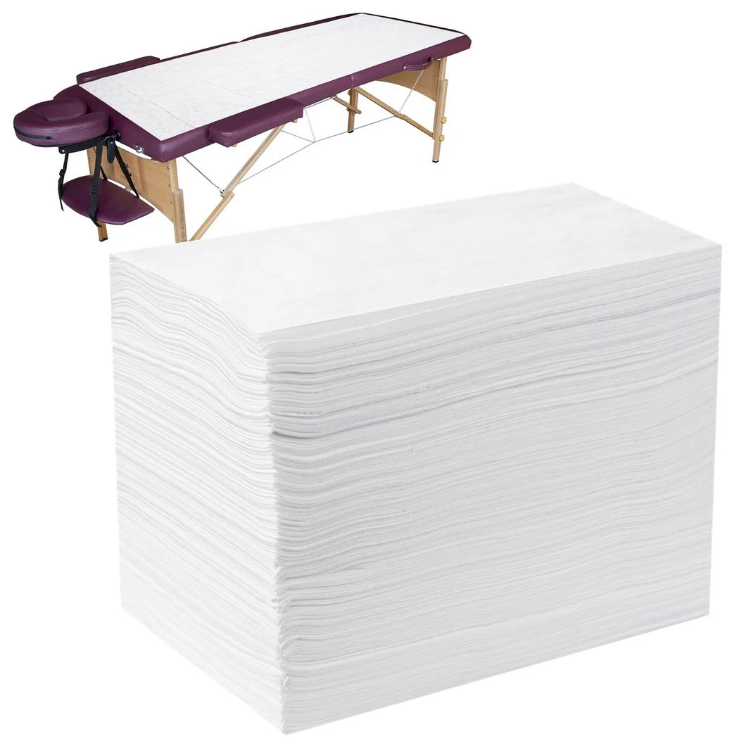 serviettes jetables blancs non tissées simples tables massage 100 pièces