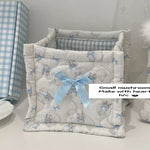 panier rangement coton pliable blanc bleu imprimé animaux utilisation multiple organisation cadeaux