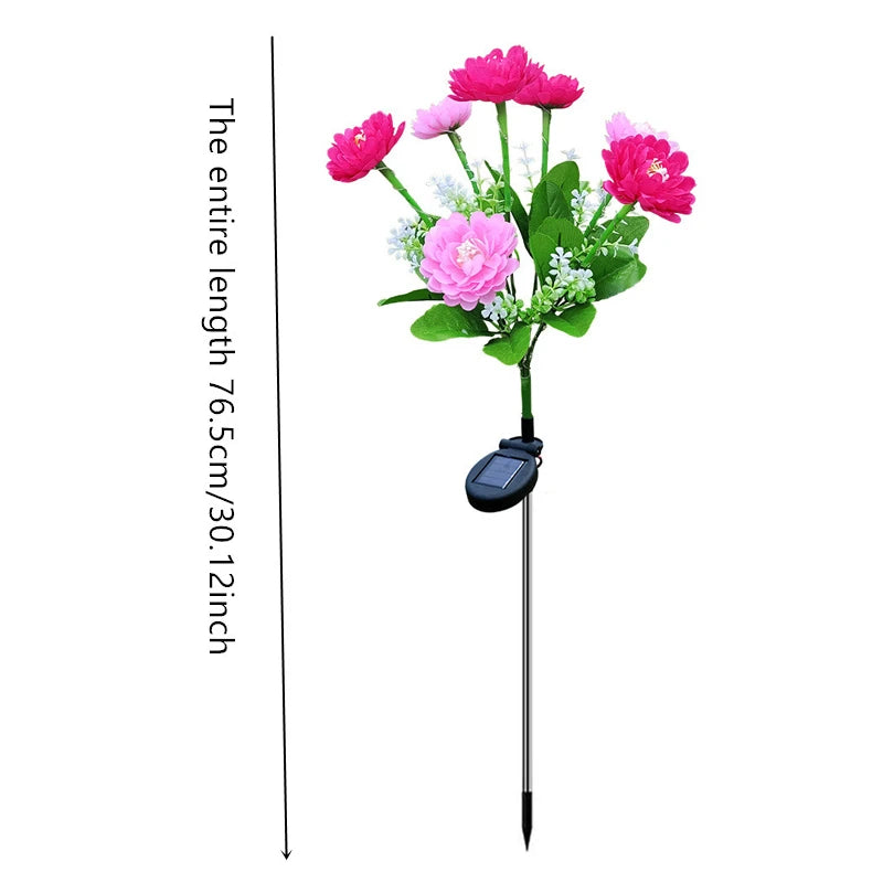 fleurs artificielles lumineuses rouge rose jaune blanche modernes extérieures patio jardin decoration fete noel