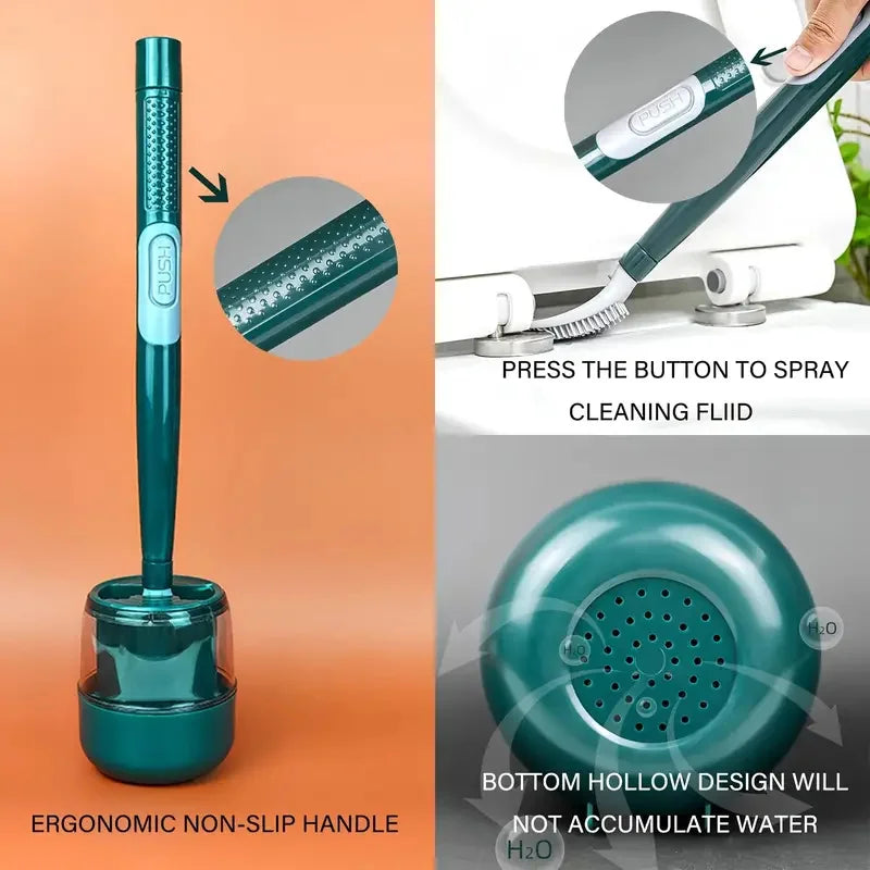 brosse wc moderne vert blanc texture antidérapante support mural adhésif nettoyage facile ergonomique poignée