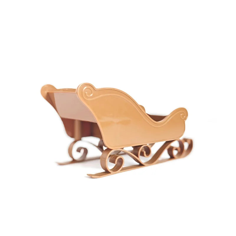 décoration noël traîneau rouge vert marron scroll moderne cadeau ornement opaque classique