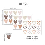 stickers muraux coeurs beige rose gris brun modernes adhésifs chambre enfants fonds écran