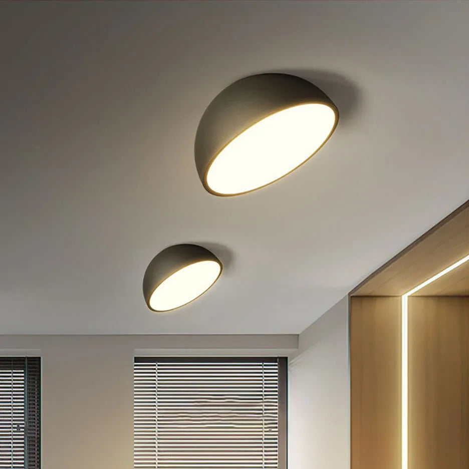 Lampes plafonnier LED modernes aluminium blanc gris clair éclairage minimaliste chambre salon