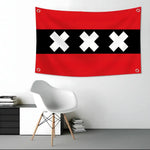 drapeau néerlandais amsterdam rouge noir blanc moderne géométrique métalliques intérieur extérieur 120x80cm 150x100cm