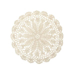 serviettes table crochet traditionnel motif floral beige clair blanc artisanal fête table manger