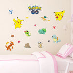 sticker mural 3d pokemon pikachu personnages animés arrière plan naturel adhésif