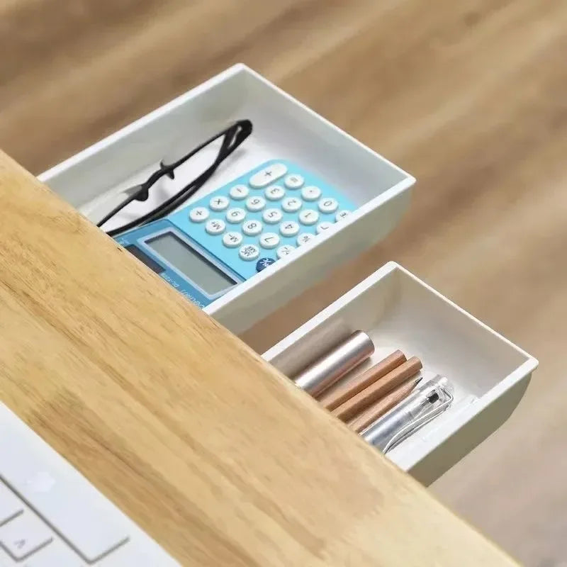 boîtes rangement tiroirs adhésives modernes pratiques blanc noir réutilisables crayons stylos calculatrice